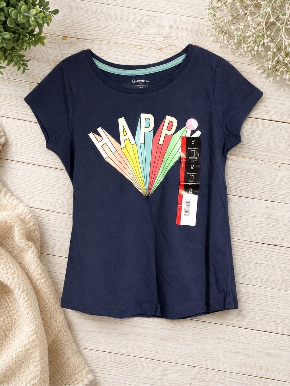 Size 6 NWT George Happy Purple rainbow short sleeve t-shirt Girls